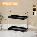 NPPLUS Bathroom Countertop Organizer, 2 Tier Metal Vanity Counter Skincare Shelf, Matte Black, 13.6"L x 6.9"W x 13.8"H - color: Black, size: 2 Tier