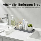 2-Piece Silicone Tray Set, Large & Small Countertop Organizers for Kitchen Sink Soap Dispensers, Bathroom Vanity & Entryway Key Valet (Grey)