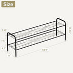 Shoe Rack,Long Shoe Organizer for Closet,Wide Shoe Storage for Entryway, 2 Tier Sturdy Metal Free Standing Shoe Shelf - size: 2-tier-long
