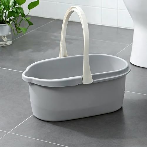 Haundry 4.5 Gallon Cleaning Bucket, Good Grips Household Mop Bucket for Cleaning Supplies, Cleaning Caddy Organizer Basket with Handle, 17.1L, Grey - color: Gray