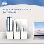 Delifox 3 Pack Magazine Rack, Plastic File Folder Bin Desk Organizer, White - color: 3Pack-White