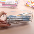 Ohlove 6Pcs Clear Plastic Drawer Organizers Tray 6" x 3" Storage Bins with 25Pcs Non-slip Pads for Makeup, Jewelries, Kitchen Utensils, Bathroom and Office - size: 6"x3"