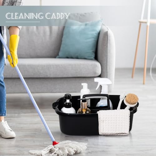 Large Cleaning Supplies Caddy Portable Shower Basket Supply Organizer with Handle Plastic Bucket Tool Storage for Bathroom, Bedroom, Kitchen, College Dorm, Garden, Black 2 Pack - color: Black, size: Large, 2pcs