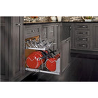 Rev-A-Shelf 2-Tier Kitchen Cabinet Pullout 20.75" Cabinet Organizer for Pots, Pans, and Lid Cookware, Adjustable Heavy Duty Wire, Chrome, 5CW2-2122-CR - size: 21 in.