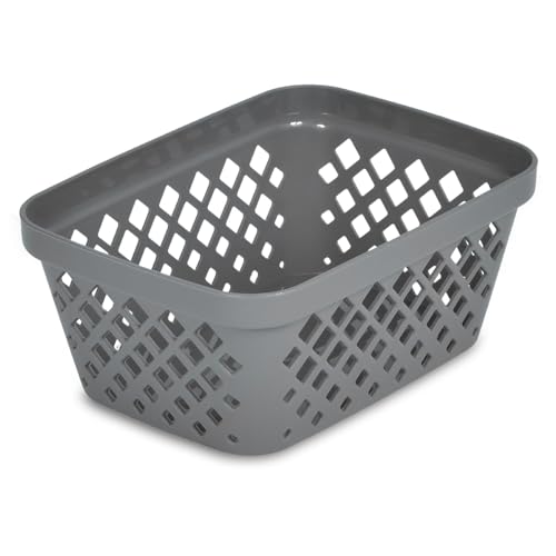 Glad Plastic Storage Basket Set - Multipurpose Drawer Trays, Kitchen Pantry Containers, and Bathroom Bins - 9 Pack Small Organizers, Grey - color: Grey, size: Small