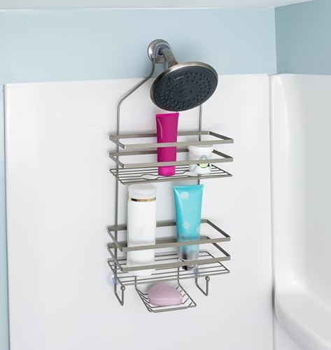 Honey-Can-Do Shower Caddy Hanging, Bathroom Hanging Shower Head Caddy Organizer, Dorm Room Stainless Steel