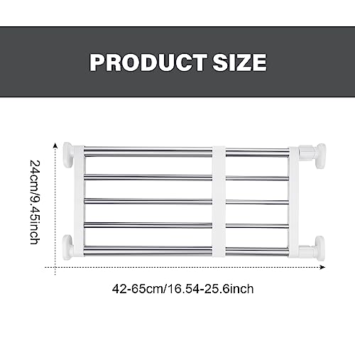 Geetery 4 Pcs Closet Tension Shelf Rod Metal Expandable Shelf Organizer Adjustable Closet Shelves Rack DIY Dividers Separators for Cabinet Storage Locker Clothes(16.54–23.62 Inch)
