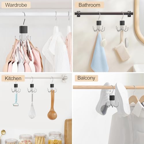 2 Pack Tank Top Hanger, Bra Hangers for Closet Organizer Max 36 Storage Capacity, Space Saving 360°Rotatable Metal Bra Organizer, Closet Organizers and Storage for Tank Top, Bras, Scarf, Purse etc.