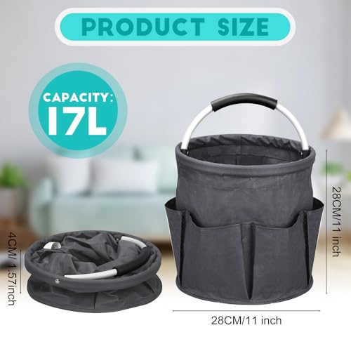 Cleaning Caddy for Cleaning Supplies,17L Cleaning Supply Caddy with Handle Foldable Cleaning Supplies Organizer Bucket Cleaning Products Organizers for Home, Garden (Gray) - color: Gray
