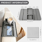 2Pcs Couch Cup Holder Tray, Couch Arm Cup Holder, Large Anti-Slip Couch Cups Holder with Side Pocket, Silicone Sofa Armrest Organizer for Snacks/Remote/Phone/Fruit, Gift for Holiday - color: Grey