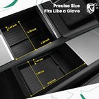 YHTAUTO Center Console Organizer Fit for Tesla Model 3 Highland 2026 2025 2024, TPE Hidden Storage Box, Car Storage Organizer Box Tray Non-Slip Accessories - style: 2PCS Center Console & Armrest Lower Tray