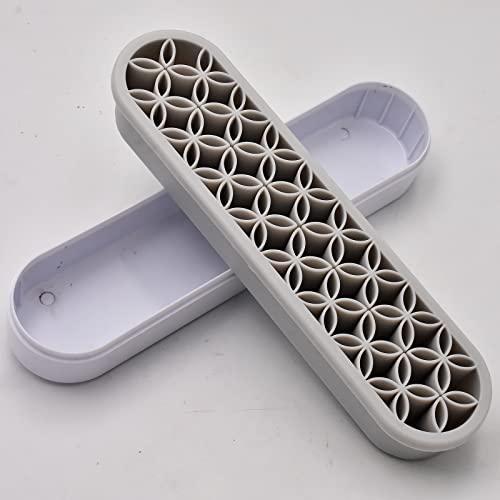 2 PCS Multi-Purpose Cosmetic Storage Box, Desktop Organizers Silicone Make Up Brush Storage Stand, Desktop Storage Box for Eyeliner Pencil, Art Supplies, Painting Brush (Grey) - color: Grey