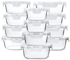 24-Piece Glass Food Storage Containers with Upgraded Snap Locking Lids,Glass Meal Prep Containers Set - Airtight Lunch Containers, Microwave, Oven, Freezer and Dishwasher,White - color: White