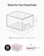 Vtopmart 6 Pack Small Clear Stackable Storage Drawers,Acrylic Bathroom Makeup Organizer,Plastic Storage Bins For Vanity, Undersink, Kitchen Cabinets, Pantry, Home Organization - style: 6pack-Clear