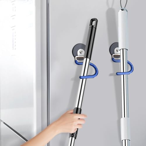 Magnetic Broom Hooks Broom Holder Do Not Require Drilling Warehouse Kitchen Refrigerator Metal Surface Suitable Broom Holder Wall Mount (Blue, Single) - color: Blue, size: Single