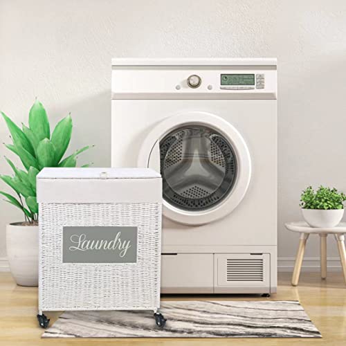 Mxfurhawa Laundry Basket, Heavy Duty Cotton Liner Laundry Storage Hamper with Handles, Collapsible Clothes Wire Basket Organizer Laundry Bag (2PCS-89WE-H) - color: 2PCS-89WE-H