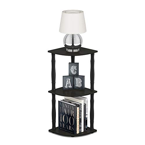 Furinno Turn-N-Tube 3-Tier Corner Display Rack Multipurpose Shelving Unit with Classic Tube, Espresso/Black - color: Espresso/Black, size: 3-Tier Classic Tube