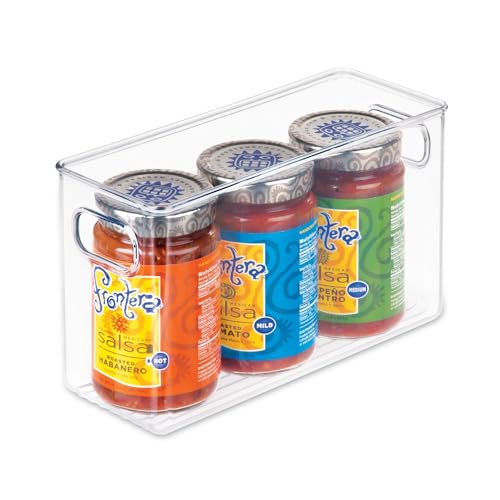 iDesign BPA-Free Plastic Pantry and Kitchen Storage, Freezer and Fridge Organizer Bin with Easy Grip Handles – 10” x 4” x 6”, Clear - style: Pack of 1