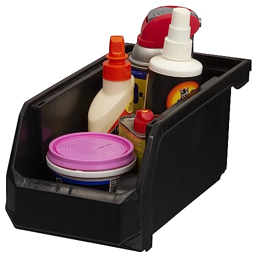 ReadySpace Plastic Containers for Organizing and Storage Bins for Closet, Kitchen, Office, Garage or Pantry Organization, Stackable Bins, Medium (11" x 5" x 5.5"), 8-Pack, Black - color: Black, size: Medium, 8-Pack