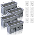 4pcs 3-pockets Wall Hanging Storage Bag, Bedside Caddy Organizer Bags,Bed Caddy Linen Fabric Door,Baskets with Pockets and Fixed Straps Waterproof Bin for Kitchen, Bedroom,Office,Hospital Beds