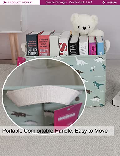 Rectangular Storage Basket Fabric Organizer Bin for Toys,Books,Clothes,Gifts,Pets-Perfect for Home,Office,Nursery,Dorm,Shelf(Rec dinosaur) - color: Rec dinosaur