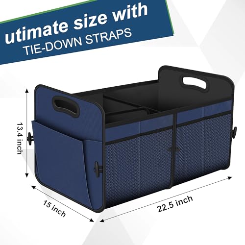 Femuar Car Trunk Organizer,Car Storage Organizer with 72L Large Capacity Waterproof Collapsible and 11 Pockets,Trunk Organizer for Car Suv/Jeep/Sedan, Large Size,Blue - color: Blue, size: Large