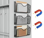 JANE EYRE Magnetic File Holder - 3PCS File Paper Mail Organizer No Drilling Magazine Paper Document Holder/Magnetic Hanging File Organizer for File Cabinets, Office, Whiteboard, BLACK - color: BLACK