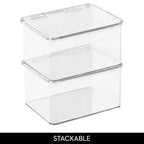 iDesign Recycled Plastic Pantry and Kitchen Storage, Freezer and Fridge Organizer Lidded Bin – 6.75” x 5.75” x 3.75”, Clear - style: Pack of 1