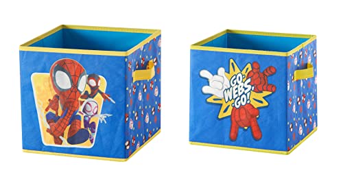 Marvel Spidey and His Amazing Friends Set of Two Spacious Collapsible Storage Cubes, 10"x10" - color: Spidey And His Amazing friends