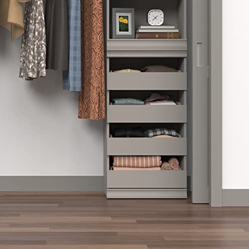 ClosetMaid 4598 Modular Storage Stackable Unit with 4 Drawers, Taupe - color: Taupe