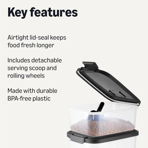 Amazon Basics Pet Food Storage Container Set, 30lbs and 10lbs with Scoop, for Dogs and Cats - size: 30lbs+10lbs