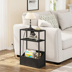 TUTOTAK Narrow Side Table, Small End Table with Charging Station, Nightstand with Fabric Basket, Bedside Table for Small Space, Livingroom, Bedroom Black TB01BK095 - color: Black