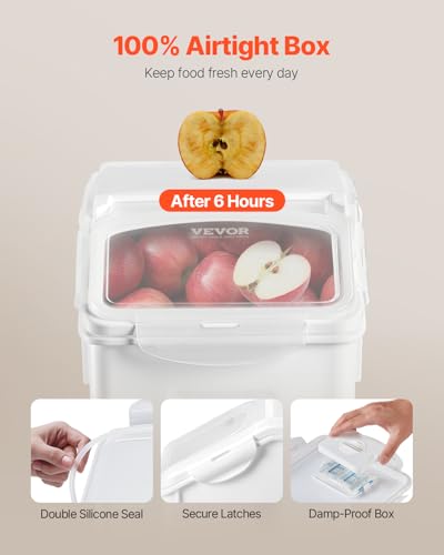 VEVOR Rice Storage Container, 3.5Gal/15Lx2 + 4.5Gal/20Lx2 Large Dog Food Dispenser Bin, Kitchen Ingredient Grain Cereal Bin, Pet food Containers with Wheels, 4 Measuring Cups, Airtight Lid, 4 Pack - size: 4.5 Gallon*2+3.5Gallon*2