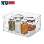 iDesign Stackable Open-Front Storage Bin with Handles for Kitchen, Clear, Made in USA - style: Pack of 1