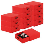 Coobbar Luxury Velvet-Lined Jewelry Gift Box 12-Pack, Compact Drawer Style Organizer for Earrings & Rings, Elegant Bracelet Display Box, Small Jewelry Storage Box, 3.5x3.5x1.26 Inches (Red) - color: Red