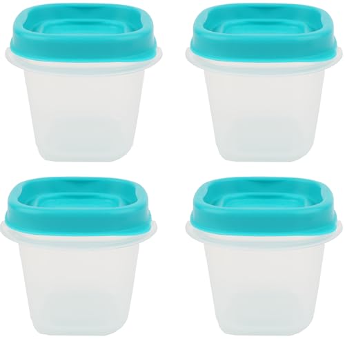 Bundle Rubber Maid Food Storage Containers, Half Cup Food Storage Containers 9 Peice Set, Easy Find Teal Lids, 4 Containers, 4 Lids Chalk Pen And Chalk Labels - color: Teal, size: Half Cup Pack of 4