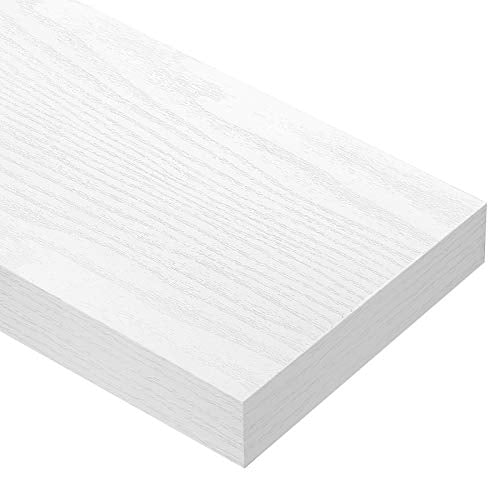 QEEIG Floating Shelves for Wall Bathroom Shelf Bedroom Kitchen Living Room Farmhouse Small Book Shelf 16 inch Set of 4, White (015-W4) - color: B. White, size: 4pcs