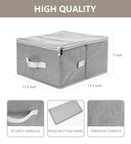 Livelab Fabric Storage Bins for Shelves with Clear Lid, 2-Pack Stackable Closet Organizer Basket with Handles, Foldable Storage Cubes Boxes for Organizing for Clothes, Towels, Books | Gray