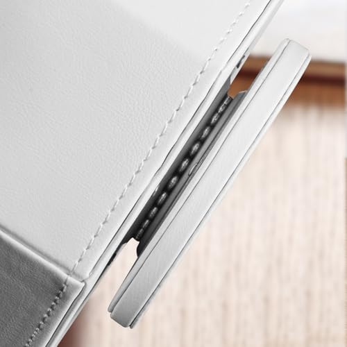 YAPISHI Swivel Remote Control Holder,9 Rooms Desk Organizer and Decorations for Living Room,Leather Bedside Storage Caddy for TV Controllers/Makeup Brush Pen/Office Stationery/Art Supplies/Eyeglasses - color: White