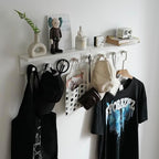 Entrance Coat Rack ，Coat Hooks, Wall-Mounted Wooden Hook Rack, Wall-Mounted Shelves are Very Suitable (White Color Finish—A-2) - style: White color finish—A-2