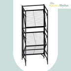Nature's Rhythm 3-Tier Metal Storage Rack, Adjustable Garage Shelving Metal Shelving Unit (12.84 x 11.27 x 32.54inch, Black) - size: 3-Tier