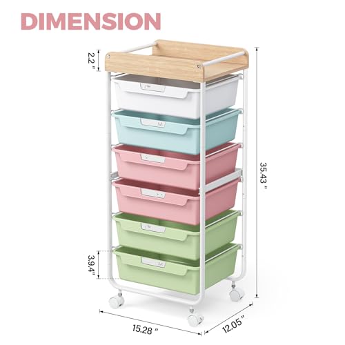 APEXCHASER Utility Cart with 6 Drawers,Rolling Storage Cart for Crafters Artists Kids Teacher Student Storage Arts Crafts & Sewing Study Supplies in Craft Room Dorm Classroom Kids Room-Colorful - color: Colorful, size: 6-Drawers