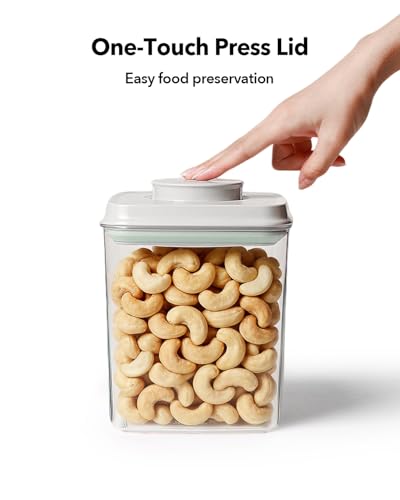 Airtight Food Containers Set with One-Touch Lid, Mixed Size Set (2.8 QT / 2.65 L & 4.2 QT / 4.0 L) with Scoop, Stackable Jars for Complete Kitchen Organization. - color: 2.8QT+4.22QT