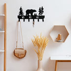 Coat Rack Wall Mount with 6 Hooks, Metal Bear Coat Hanger for Hanging Hat, Clothes, Robe, Keys, Backpack, Towels, Jacket, Purse - Closet, Door, Entryway, Bathroom, Bedroom (Black)