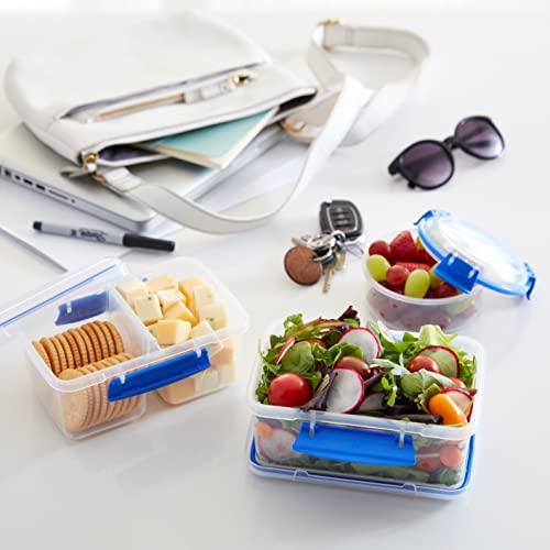 Sistema KLIP IT Rectangular Collection Food Storage Container, 33.8 oz./1.0 L, Clear/Blue, 3 Count - size: 3-Piece (33.8 oz), style: Set of 3