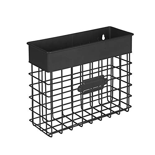 Spectrum Diversified Vintage Wall Mount Entryway or Office Bin Desk Paper Folder Document Letter Mail Sorter Step File Organizer, Small Black - color: Black, size: Small