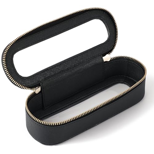 Aveniee Slim Clear Makeup Brush Bag, Small Cosmetic Brush Holder, Mini Toiletry Bag Travel Case for Women, Thin Make up Bags with Dual Zipper, Cute Travel Essentials Bag Organize - Black - color: Black, style: Graceful Slim