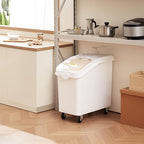 VEVOR 27 Gallon food storage containers 500 Cup Ingredient Bin with Scoop and Sliding Lid Commercial Food Container Ideal for rice storage, dog food container, flour, and sugar containers, White - size: 27 Gallon