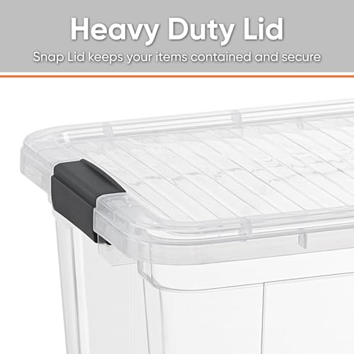 Superio Small Clear Storage Box with Lid, 6.6 Quart Plastic Container Bins for Organizing, Stackable Crates, BPA Free, Non Toxic, Odor Free, Organizers for Home, Office, School, and Dorm - size: 12" x 8.25" x 5.75"