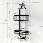Kadolina Shower Caddy Hanging, Bathroom Shower Rack, Bathroom Organizer with Soap Dish, Over The Showerhead Caddy with Hooks for Razor/Sponge, Black - color: Black